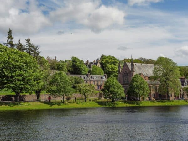 Stunning view of Inverness, Scotland and the surrounding Scottish Highlands